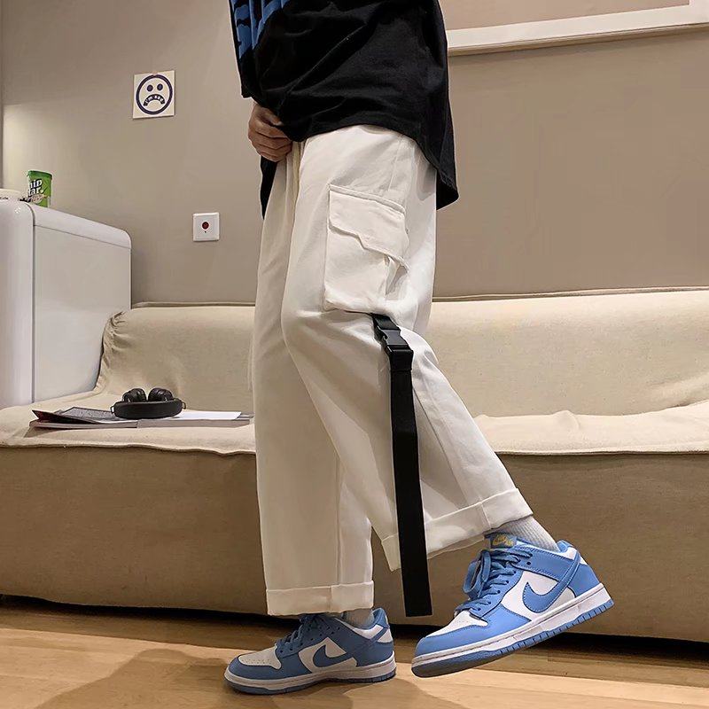 日系复古工装裤男潮流宽松百搭休闲裤子飘带拖地直筒裤KJ7514-P38,男装工装外套,星座1703A-1