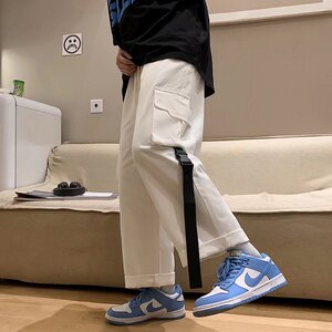 日系复古工装裤男潮流宽松百搭休闲裤子飘带拖地直筒裤KJ7514-P38图片
