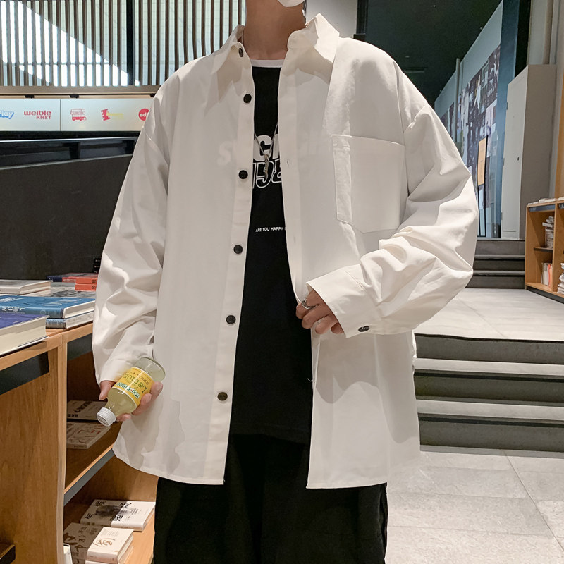 2025春季新款排扣开衩日系设计感小众痞帅衬衣1703A-1-W1023-P30,男装衬衫,星座1703A-1