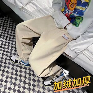 2025秋冬新款加绒宽松阔腿裤潮牌ins情侣加厚休闲裤 KZ12429-P35图片