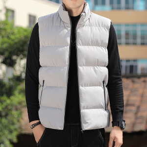 2025新款潮男男士港风复古工装棉马甲男纯色立领马甲棉背MJ55-P25图片