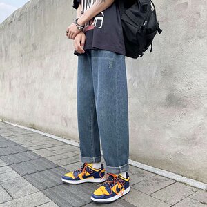 21秋季文艺长裤潮流宽松直筒气质青春流行牛仔腰休闲时尚8804-P35图片