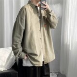 2025秋冬季新款港风工装衬衫男长袖ins潮牌宽松学生衬衣89155-P30，男装衬衫，星座1703A-1
