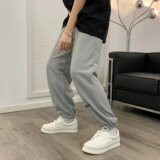 2025春季新款韩版华夫格休闲裤boy百搭潮流束脚长裤K23609-P28，男装休闲裤，星座1703A-1