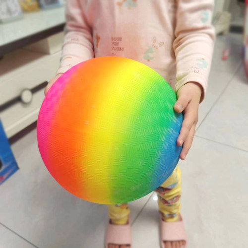 8寸彩虹操场球炫彩篮足球玩具