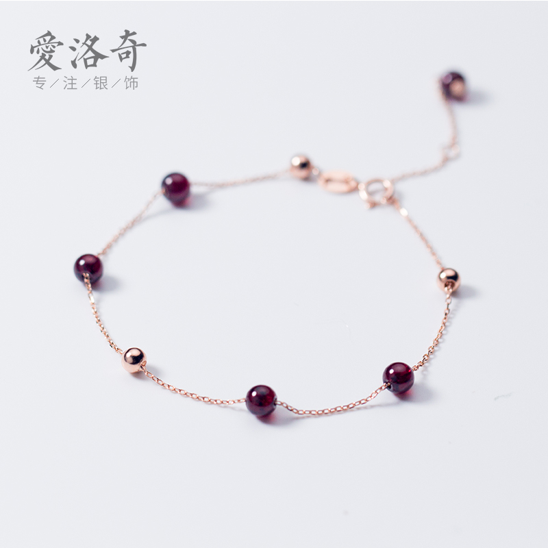 °®Â寿 s925ÒøÊÖÁ´Å®º«°æÐ¡ÇåÐÂʯÁñʯÊÖÁ´ÌðÃÀºìɫԲÖéÊÖÊÎÆ·Å®
