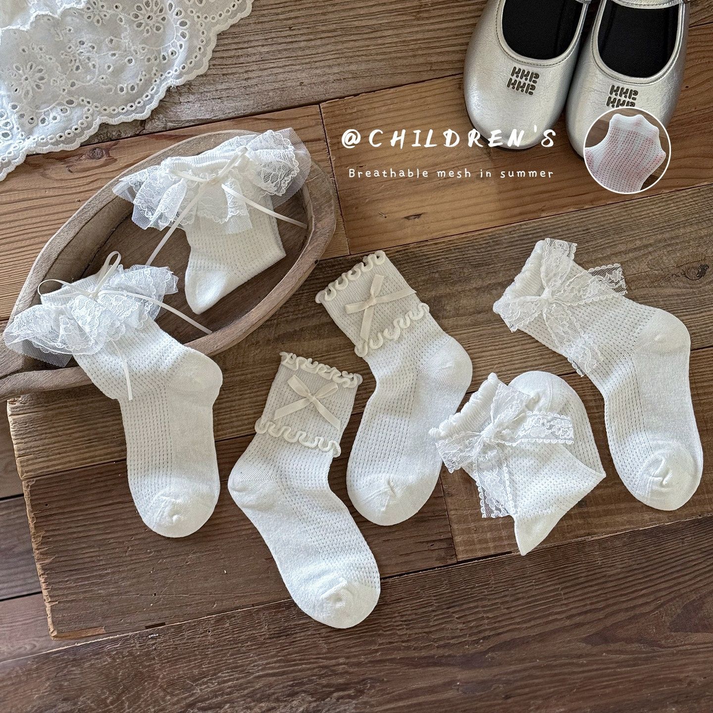 夏季透气薄款女童蕾丝花边公主袜