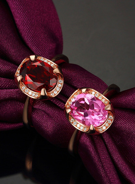 小肥珠宝天然宝石戒指友谊托帕石