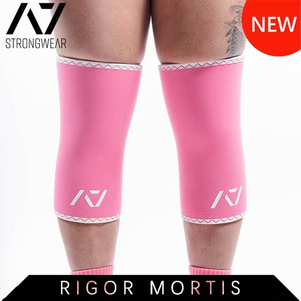 A7护膝7毫米PRO双色调粉套膝深蹲硬拉卧推力量举护腿健身IPF认证