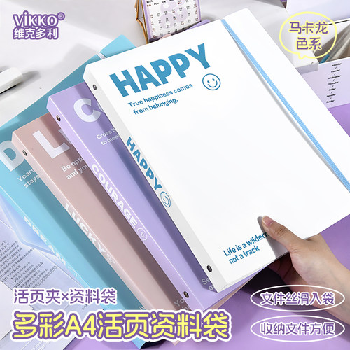A4活页收纳文件夹试卷收纳高颜值初中生高中专用试卷收纳袋多孔资料册资料夹收纳册多功能办公文件夹收纳