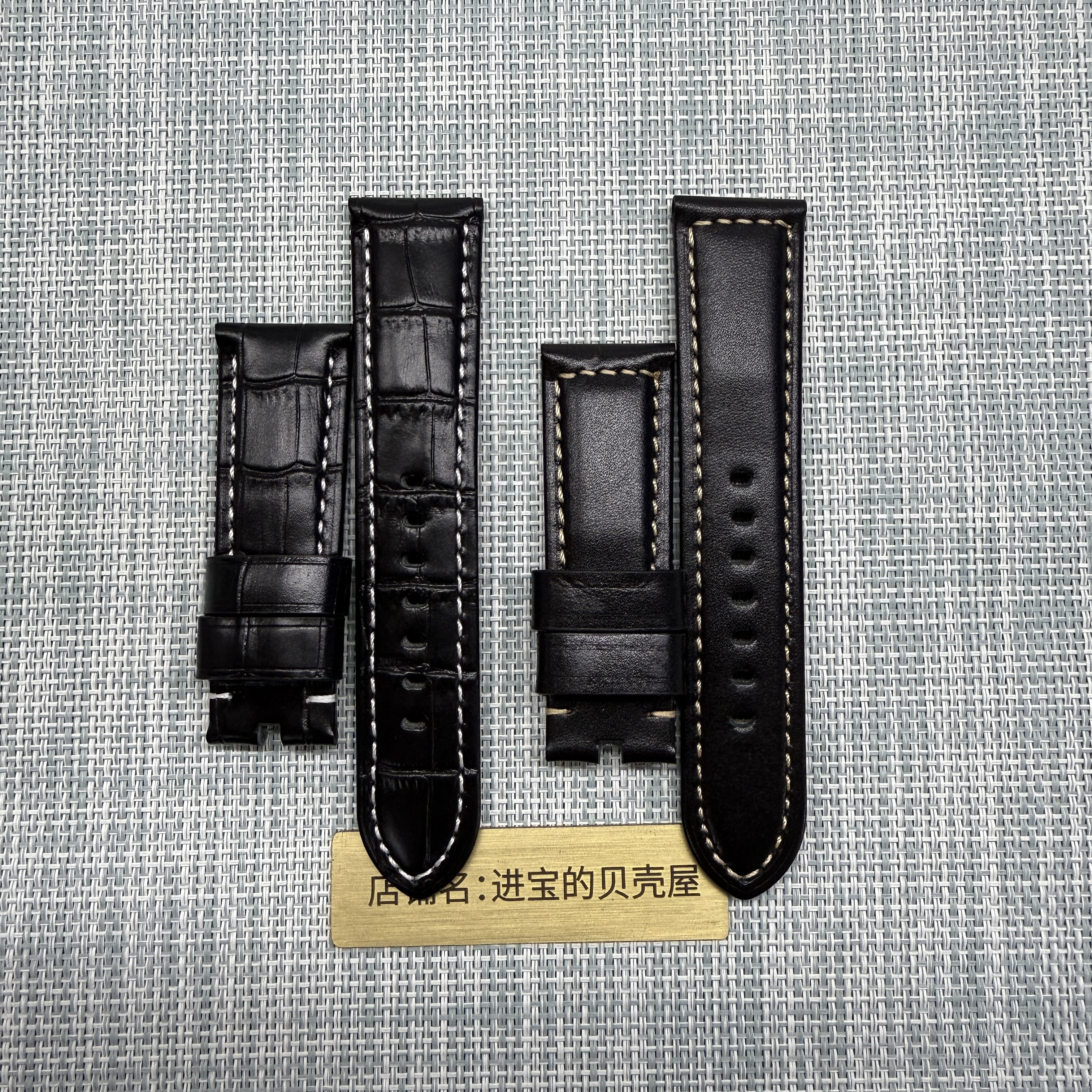 适用沛纳海小牛皮手表带 Panerai1950系列胖大海真皮表带男 24mm