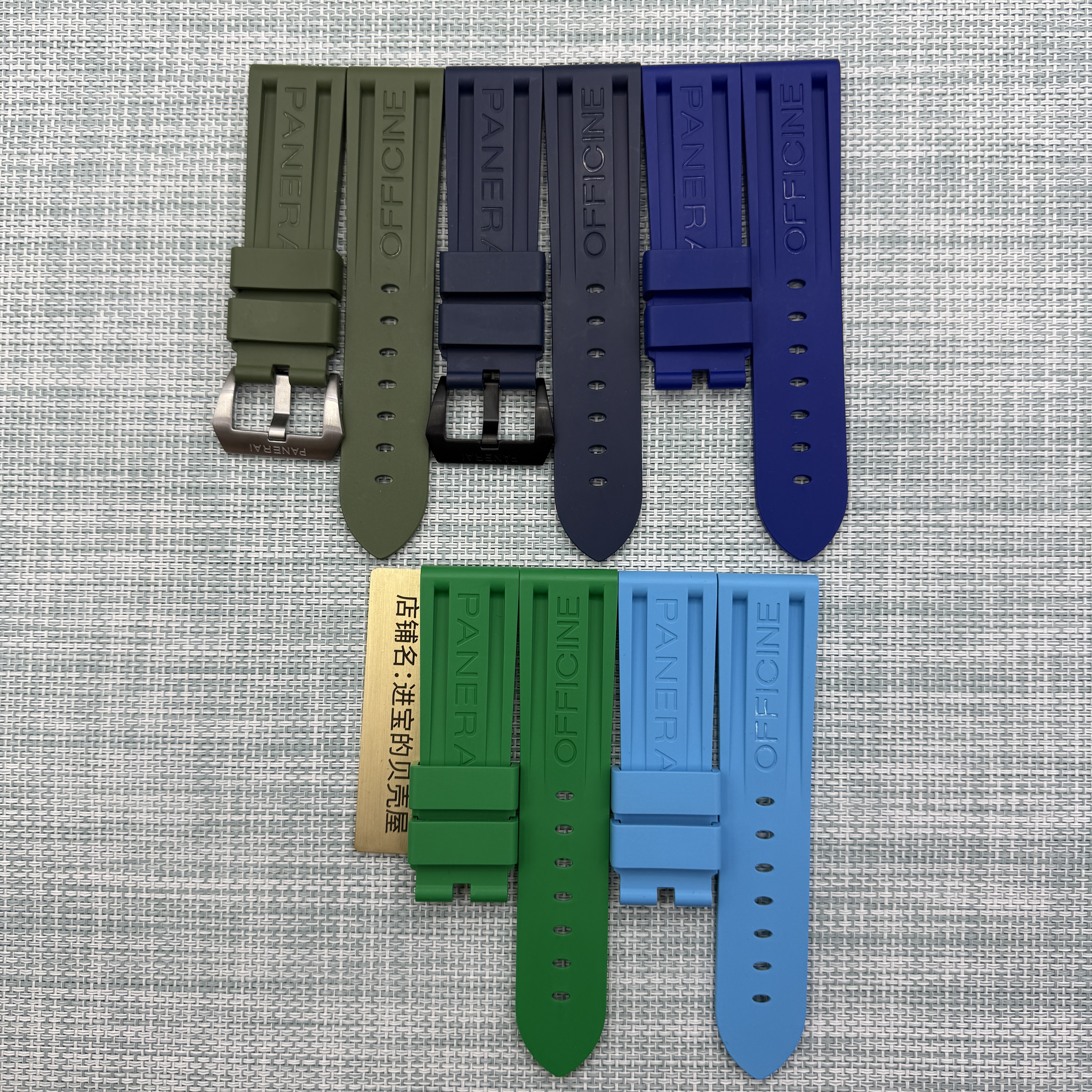 适配原装沛纳海氟胶手表带庐米诺潜行系列1312防水pam441胖大海24