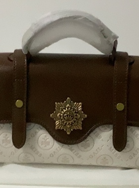 23（全新）卡其色咖啡色女士女生复古可斜背手提小包（有链子）