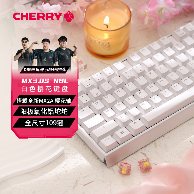 CHERRY樱桃MX3.0S有线樱花轴机械键盘游戏电竞游戏办公女生全尺寸
