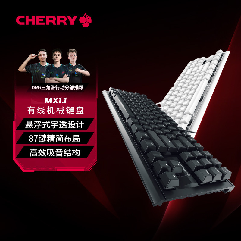 CHERRY樱桃MX1.1有线机械键盘电竞游戏办公专用87键红茶轴小键盘