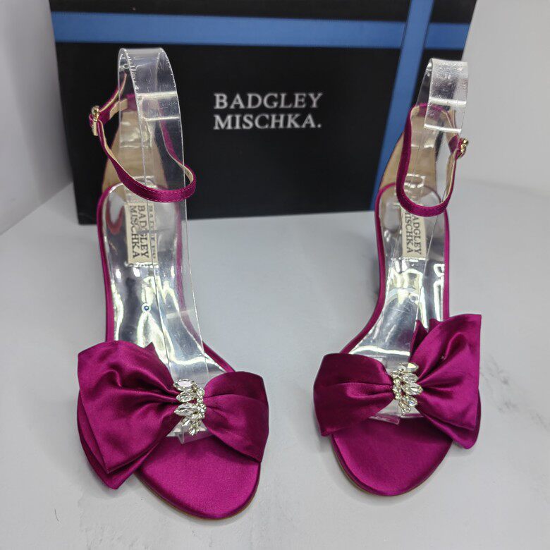 badgleymischka百吉利米西卡断码撤柜女鞋蝴蝶结水钻高跟婚宴凉鞋