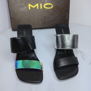 MIO/米奥品牌断码撤柜真皮女鞋夏季异型高跟露趾时尚百搭一字凉拖