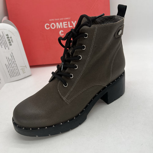 COMEY/康莉断码撤柜真皮女短靴秋冬季系带休闲厚底粗跟单靴马丁靴