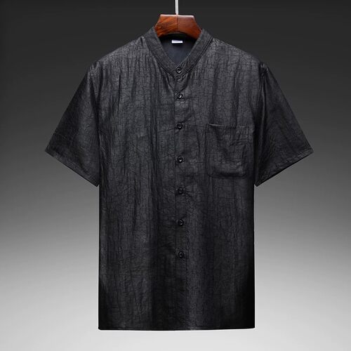 香云纱男士短袖唐装衬衫套装