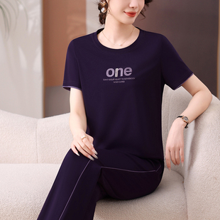 洋气减龄圆领短袖 运动套装 时尚 夏季 冰丝透气速干两件套 女2025新款