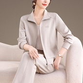 开衫 2026新款 妈妈两件套宽松洋气高级感 女春季 休闲慵懒风运动套装