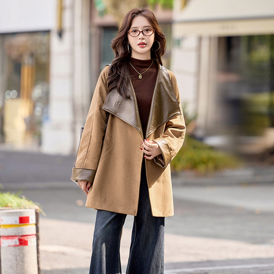 气质加厚棉风衣外套女2025新款秋冬季高级感小个子中长款大衣潮