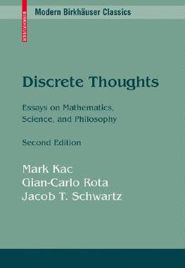 【预售】Discrete Thoughts: Essays on Mathematics, Science