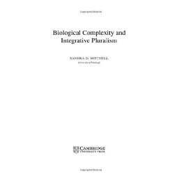 【预售】Biological Complexity and Integrative Pluralism