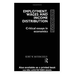 【预售】Employment, Wages and Income Distribution: Critical