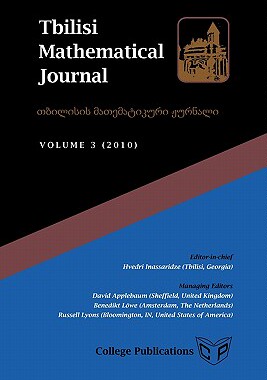 【预售】Tbilisi Mathematical Journal Volume 3 (2010)