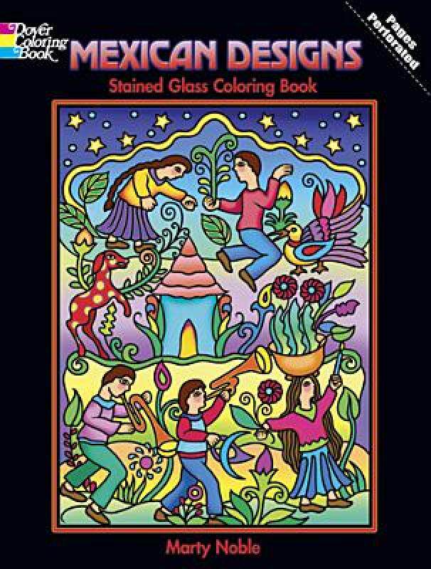 【预售】Mexican Designs Stained Glass Coloring Book