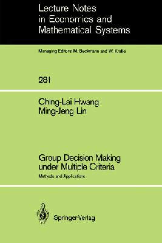 【预售】group decision making under multiple criteria