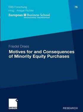 【预售】Motives for and Consequences of Minority Equity