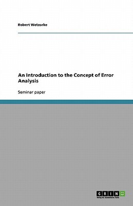 【预售】An Introduction to the Concept of Error Analysis