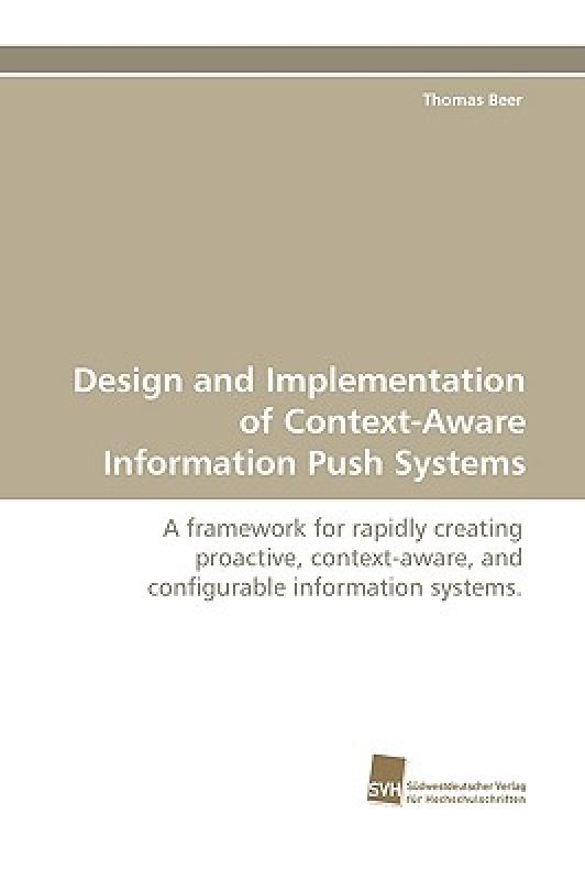 【预售】Design and Implementation of Context-Aware