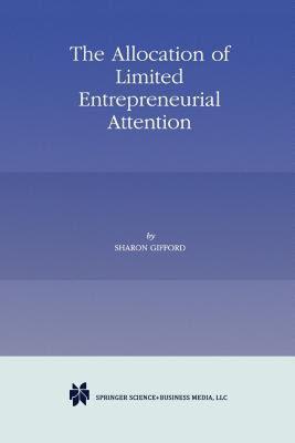 【预售】The Allocation of Limited Entrepreneurial Attention