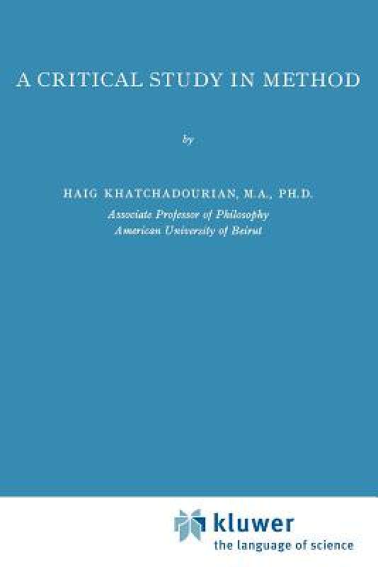 【预售】A Critical Study in Method