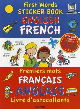 【预售】First Words Sticker Book - English / French: Over