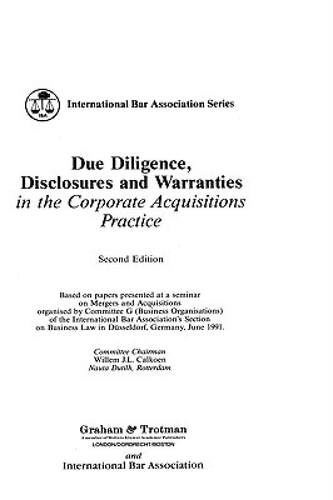 【预售】Due Diligence, Disclosures and Warranties