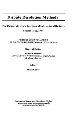 【预售】Dispute Resolution Methods
