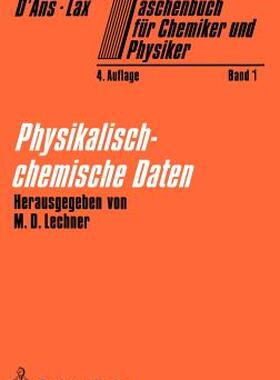 【预售】Taschenbuch Fur Chemiker Und Physiker: Band I