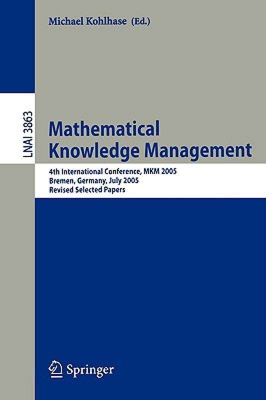 【预售】mathematical knowledge management: 4th international