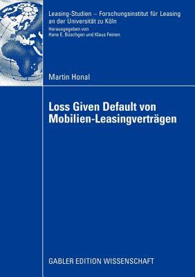 【预售】Loss Given Default Von Mobilien-Leasingvertragen