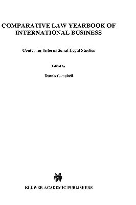 【预售】Comparative Law Yearbook of International Business