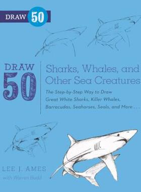 【预售】Draw 50 Sharks, Whales, and Other Sea Creatures: The