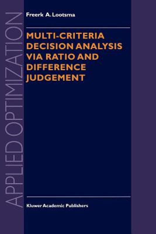 【预售】Multi-Criteria Decision Analysis Via Ratio and 书籍/杂志/报纸 原版其它 原图主图