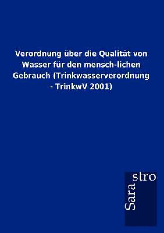 【预售】Verordnung Ber Die Qualit T Von Wasser F R Den