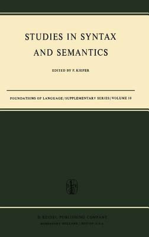 【预售】Studies in Syntax and Semantics