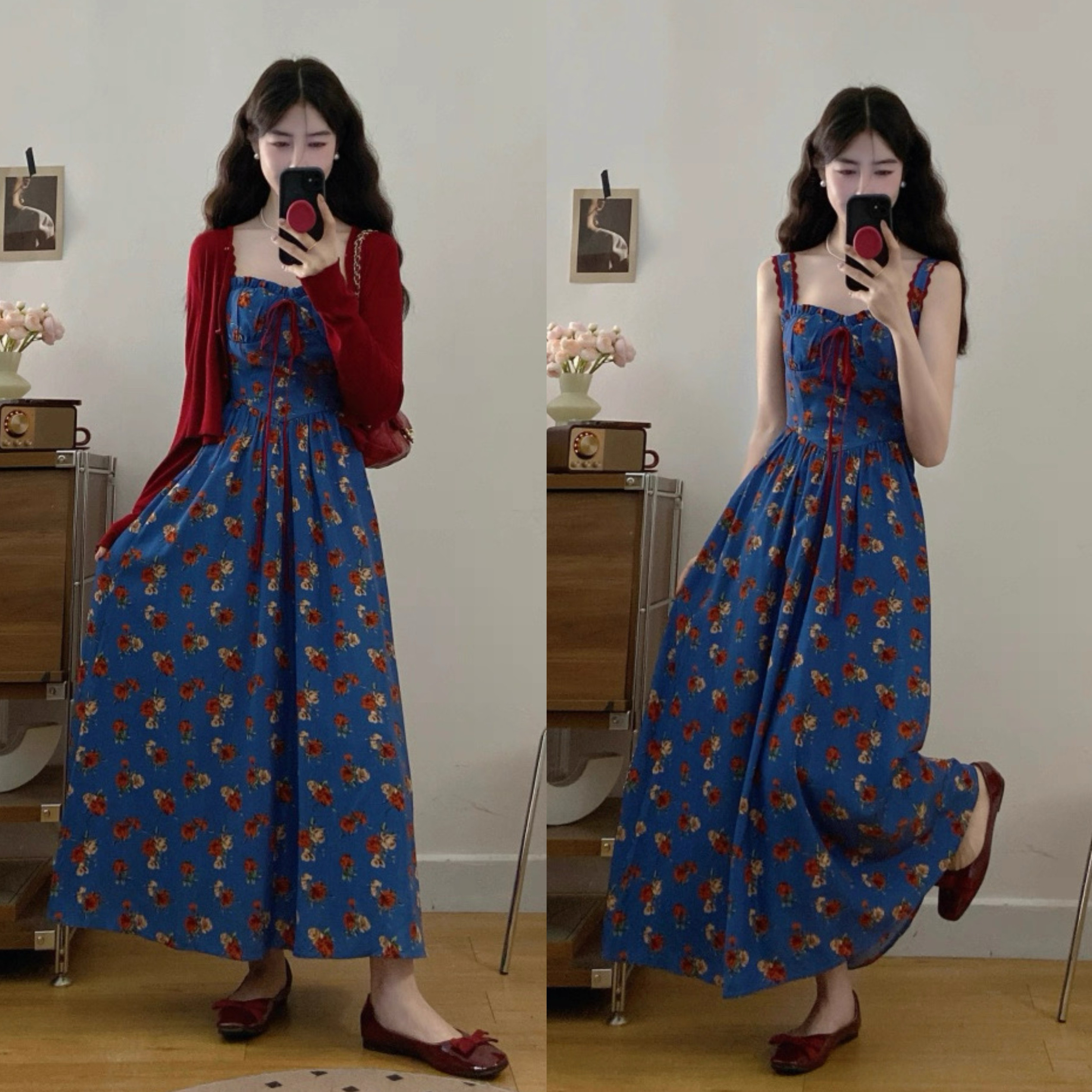 大码法式复古碎花吊带裙开衫两件套女夏季胖mm绝美气质显瘦长裙子,女装/女士精品,大码连衣裙,淘宝优惠券,粉丝福利购,淘宝优惠卷