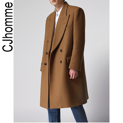 CJHOMME冬季驼色帅气毛呢大衣